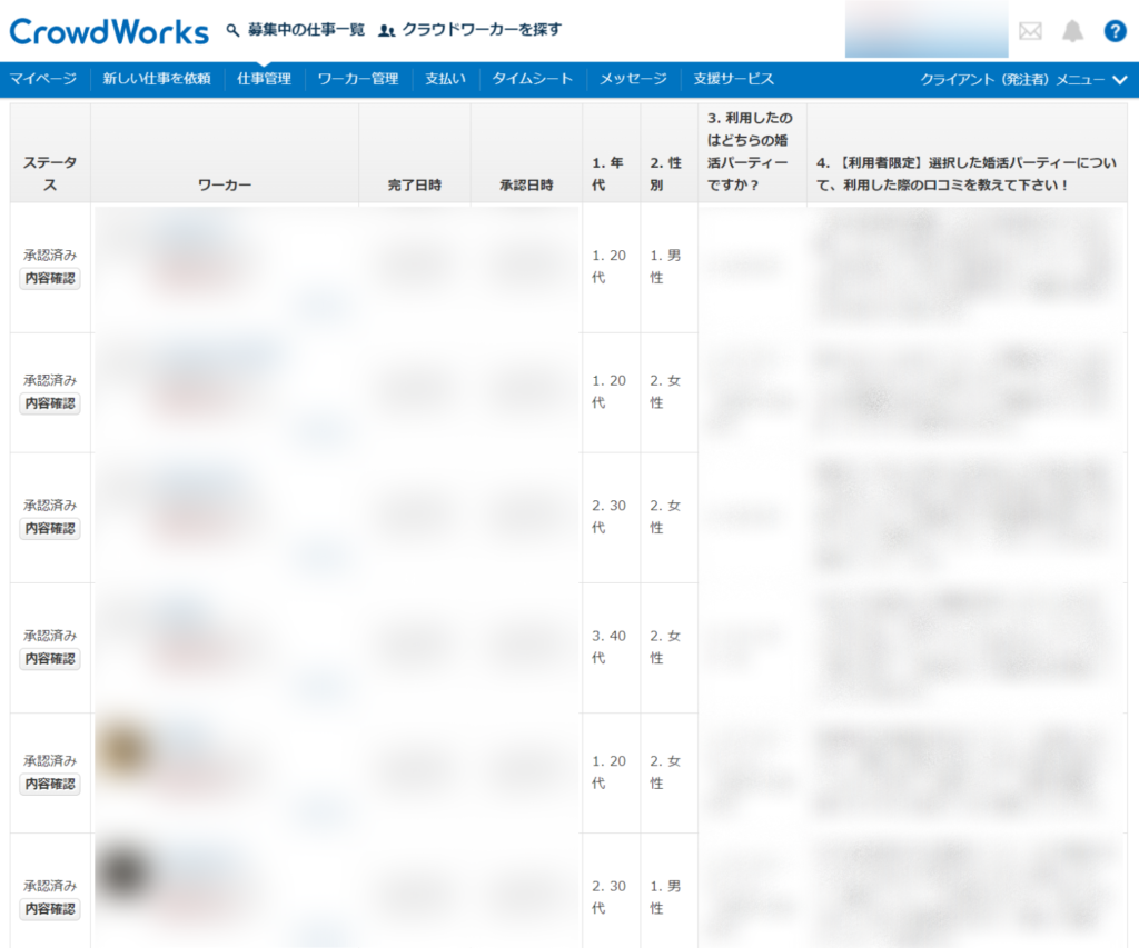 クラウドワークスで婚活パーティーの口コミを調査